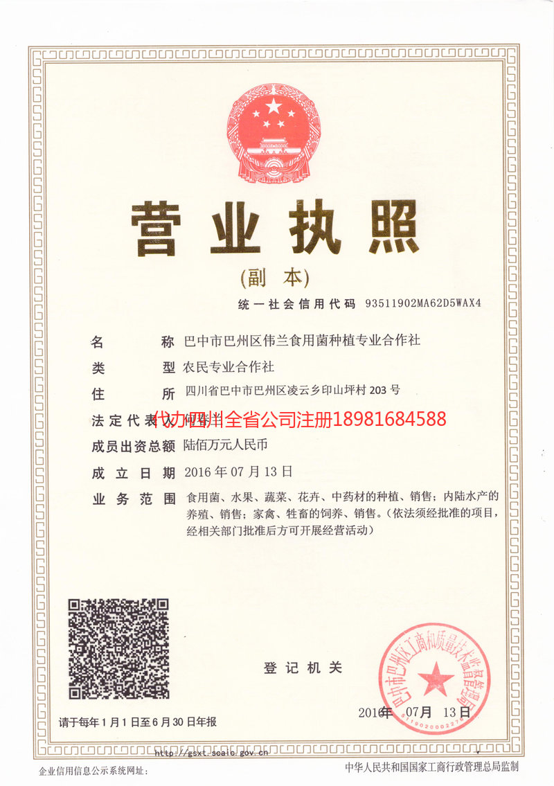 济宁济宁伟兰食用菌种植专业合作社